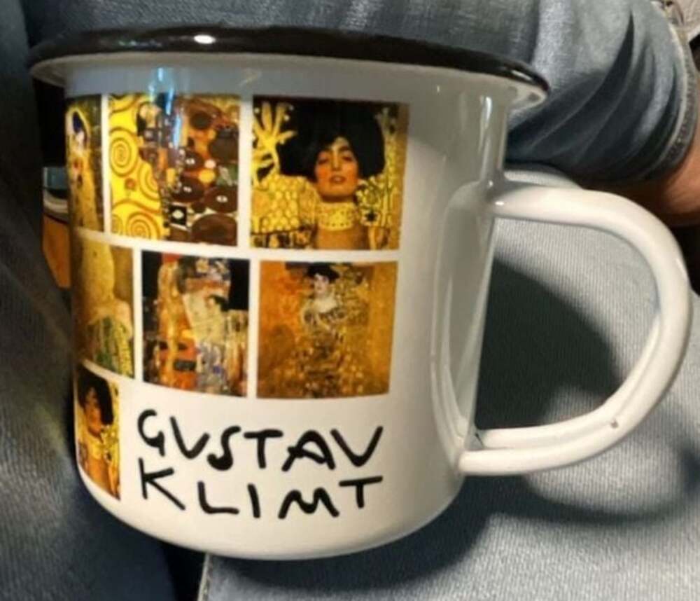 Gustav Klimt The Kiss Enamel Mug Czech Republic Art Souvenir Cup